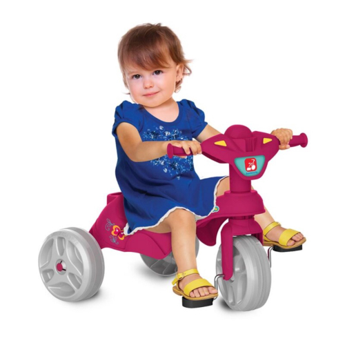 Triciclo infantil grande c/ empurrador 1-3 anos bandeirante velobaby no  Shoptime