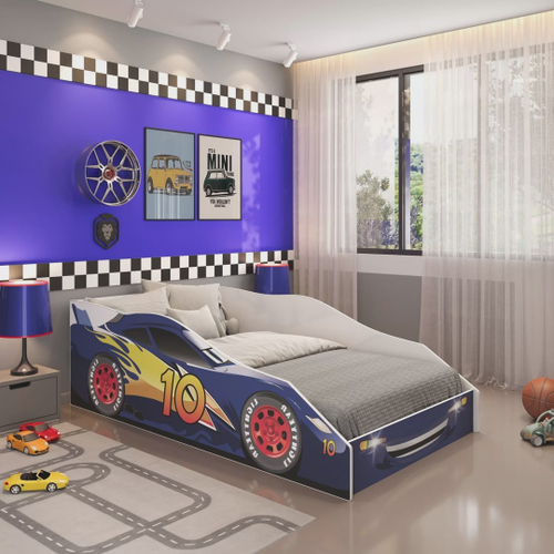 Cama Carro Drift Infantil Azul - 1 Cama