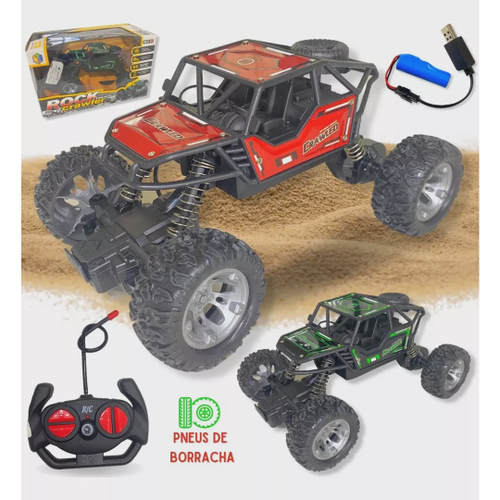 Carrinho Controle Remoto 4x4 Monster Truck Rock Crawler + bateria extra off  road