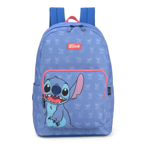 Mochila Infantil Feminina De Costas Stitch Juvenil Rosa