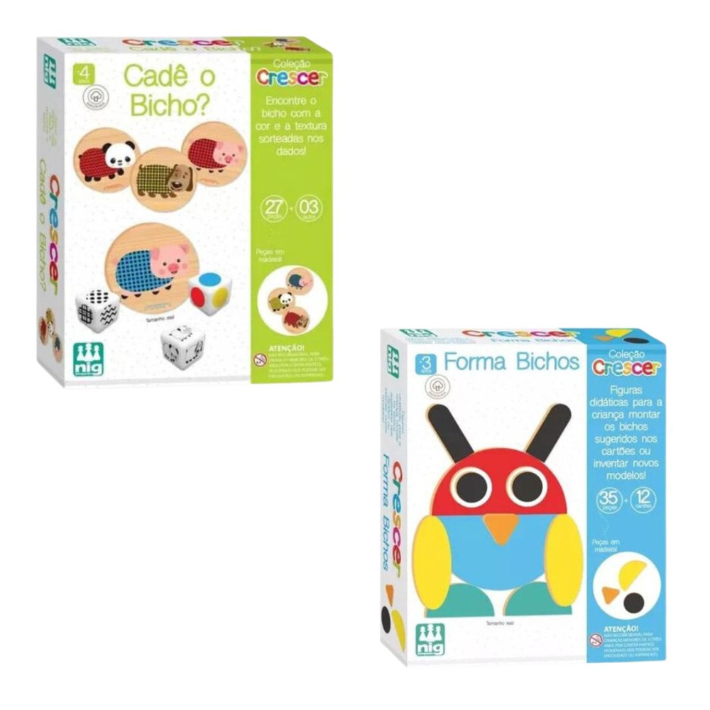 Kit 2 Jogos Infantil Cadê O Bicho? + Forma Bichos Nig no Shoptime