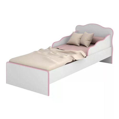 Mini cama Juvenil Infantil Gatinho Branca/Rosa - Móveis Bela