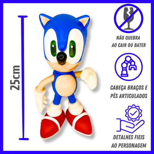 Bonecos Sonic Collection Grande 25cm Caixa Azul