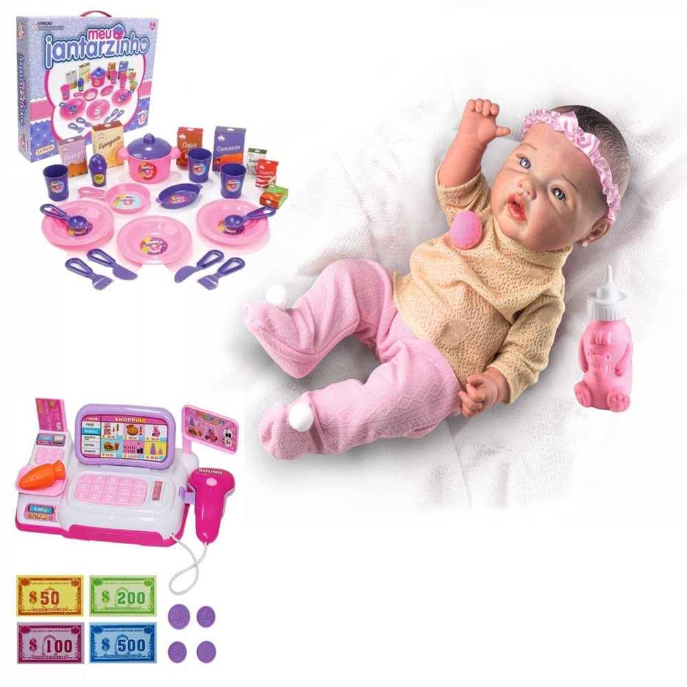 Boneca Bebê Premium Reborn By Milk Menina Milk Brinquedos em Promoção na  Americanas