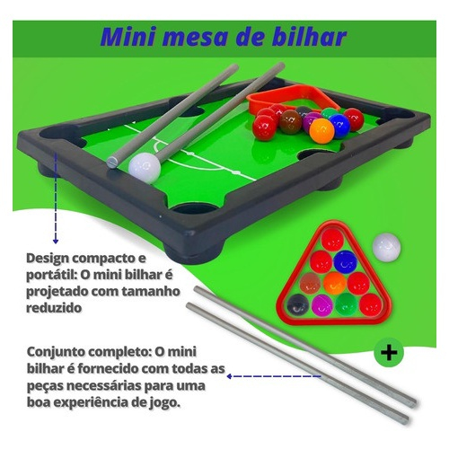 Snooker Infantil Mini Jogo Sinuca Com Bolinhas 20 Pçs