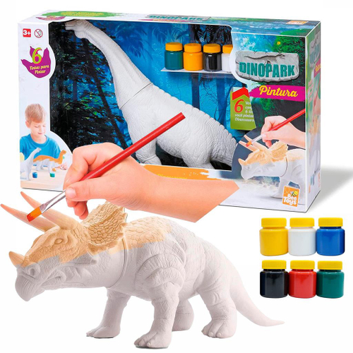 Dinossauro para Pintar / Cofrinho Baby Rex - Kit 3 Cores Tinta