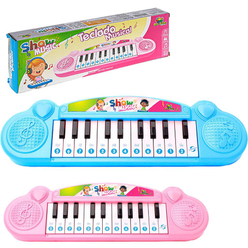 Teclado Piano Musical Bebê Brinquedo Infantil Divertido Azul no Shoptime