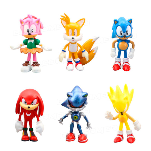 Cartela kit com brinquedos bonecos do Sonic Filme