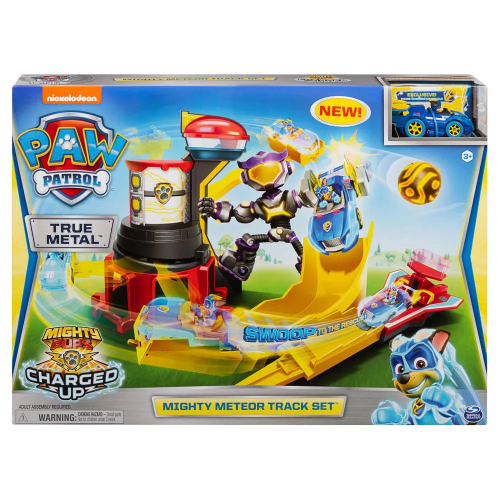 Patrulha Canina - PlaySet Pista Meteor Mighty Pups, com carrinhos