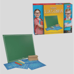 Minha Lousinha em Madeira Infantil Lousa Giz Apagador E Cartelas
