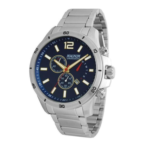 Relógio Magnum Sports Cronógrafo MA34950D Pulseira de Couro Preto