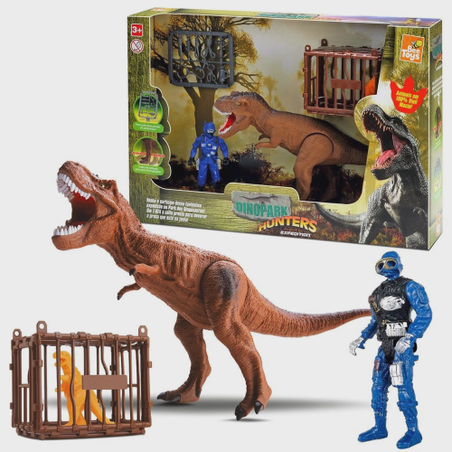 Dinossauro Dinopark Hunters T-Rex Bee Toys Predador - Pequenos