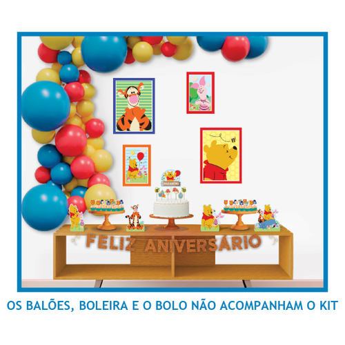 24 Peças Topo E Topo De Bolo Com Desenho Ursinho Pooh E Decorações