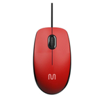 Mouse Com Fio Mf400 Clique Silencioso Conexão Usb 1200dpi Cabo De 180cm 3 Botões Vermelho