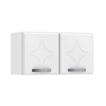 Armário de Geladeira p/ Cozinha Aéreo Rubi Aço c/2 Portas 70cm Branco - Telasul