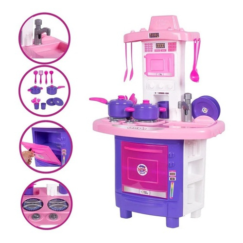 Cozinha Para Meninas com Jogo de Comidas e Acessórios - Big Star Brinquedos  - Cozinha Infantil / de Brinquedo - Magazine Luiza