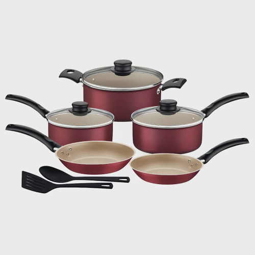 KIT DE COZINHA 12 PEÇAS ALUMINIO TRAMONTINA JOGO DE PANELAS TURIM VERMELHO  : : Cozinha