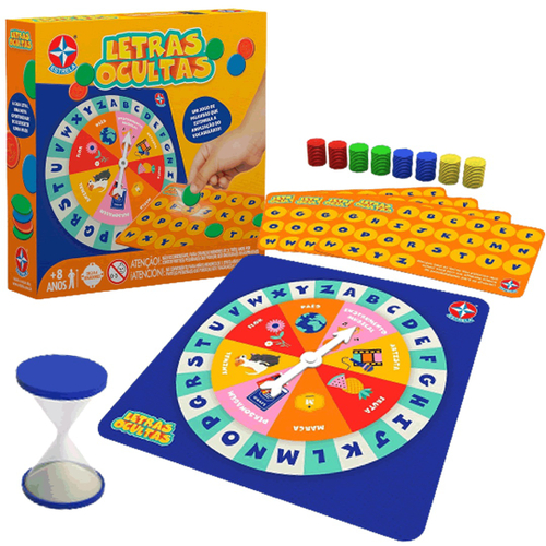 Jogo Infantil Educativo Letras Ocultas Tabuleiro Estrela