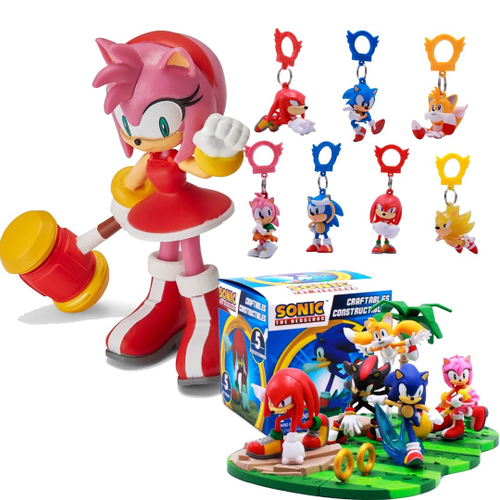 Combo Sonic e Amy Rose De Pelúcia 50cm exclusivo promoção dia das crianças!