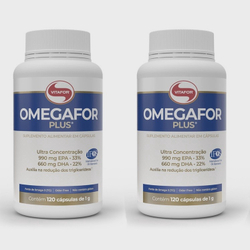 Combo com 2x Omegafor Plus - 120 Cápsulas Vitafor Menor preço em Combo com 2x Omegafor Plus - 120 Cápsulas Vitafor