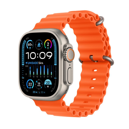 Apple Watch Ultra Titânio com Bracelete Ocean Amarela