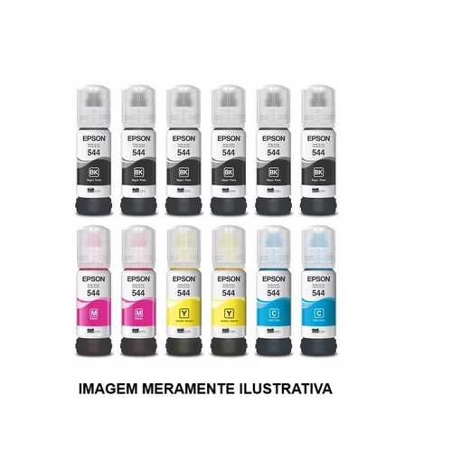 Kit 12 Refil Tinta Para T544 L3110 L3250 L3150 B Y C M