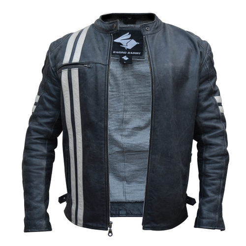Jaqueta Motociclista Couro old school Racing Rabbit em