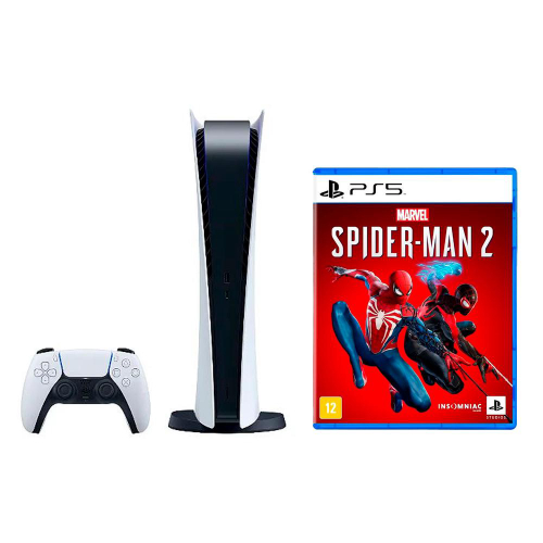 Console Sony Playstation 5 + Jogo Spider Man 2 PS5 Mídia Física em