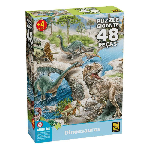 Quebra Cabeça Dinossauros - 120 Peças - Quebra Cabeça Dinossauros