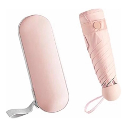 Guarda-chuva portátil e leve para viagem, 6 varetas, sol e chuva, com estojo, design compacto, para homens, mulheres e meninas, multicolor E Unissex é boa?