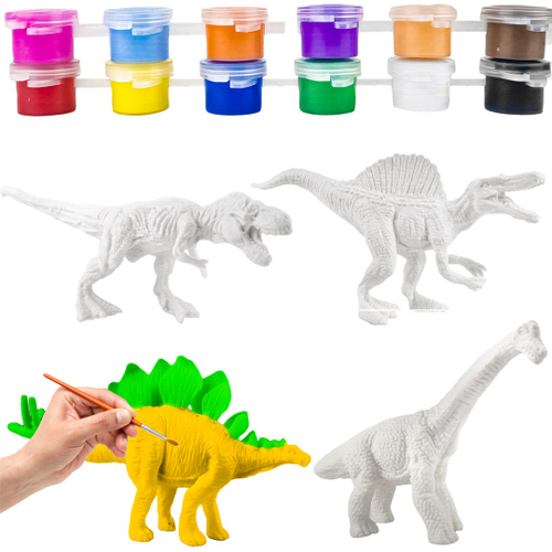 Dinossauro P/ Pintar Boneco Dino Rex Tinta Colorir Infantil