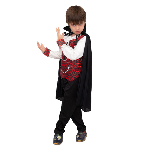 Fantasia de Halloween Vampiro Conde Drácula Infantil Masculino Com