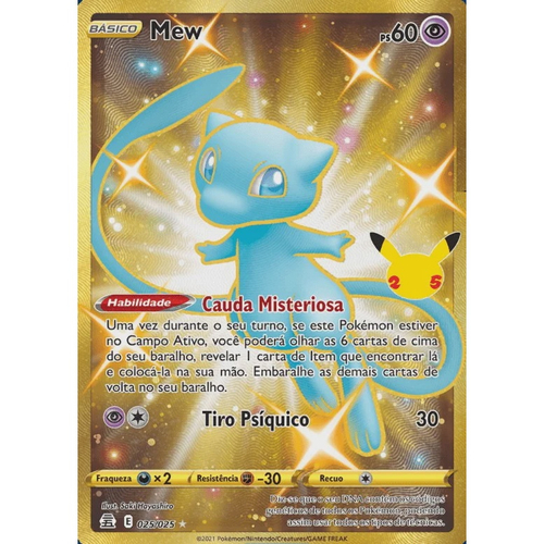 Mew Dourado Foil Celebrações Pokémon Carta Português 25/25 em Promoção na  Americanas