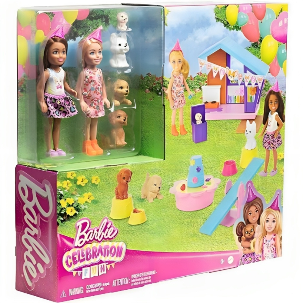 Playset Barbie com 2 Bonecas - Festa do Bolo de Aniversário - Celebration  Fun - Mattel - superlegalbrinquedos