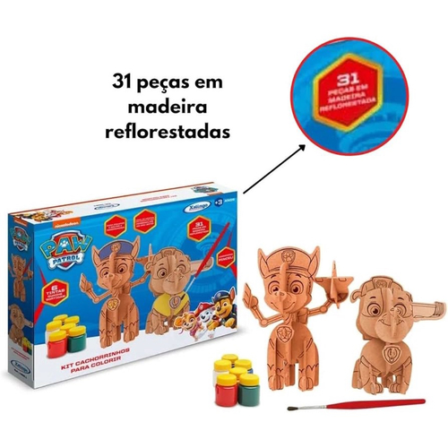 Kit Cachorrinhos para Colorir Patrulha Canina Xalingo - xalingo