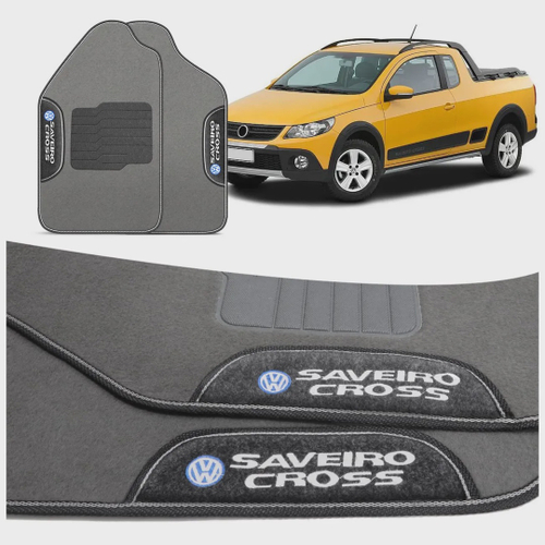 Tapete Carpete Saveiro Cross 2014 a 2022 Preto