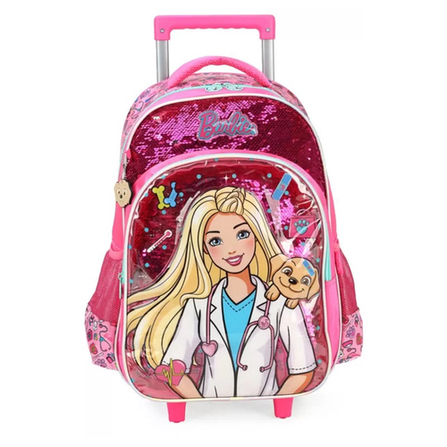 Mochila de Rodinhas Barbie Veterin ria Luxcel em Promo o na