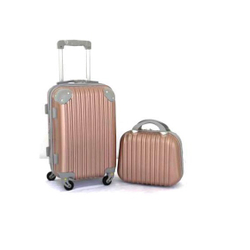 Menor preço em Mala De Viagem Media 23Kg + Frasqueira Com Abs Rodinhas 360