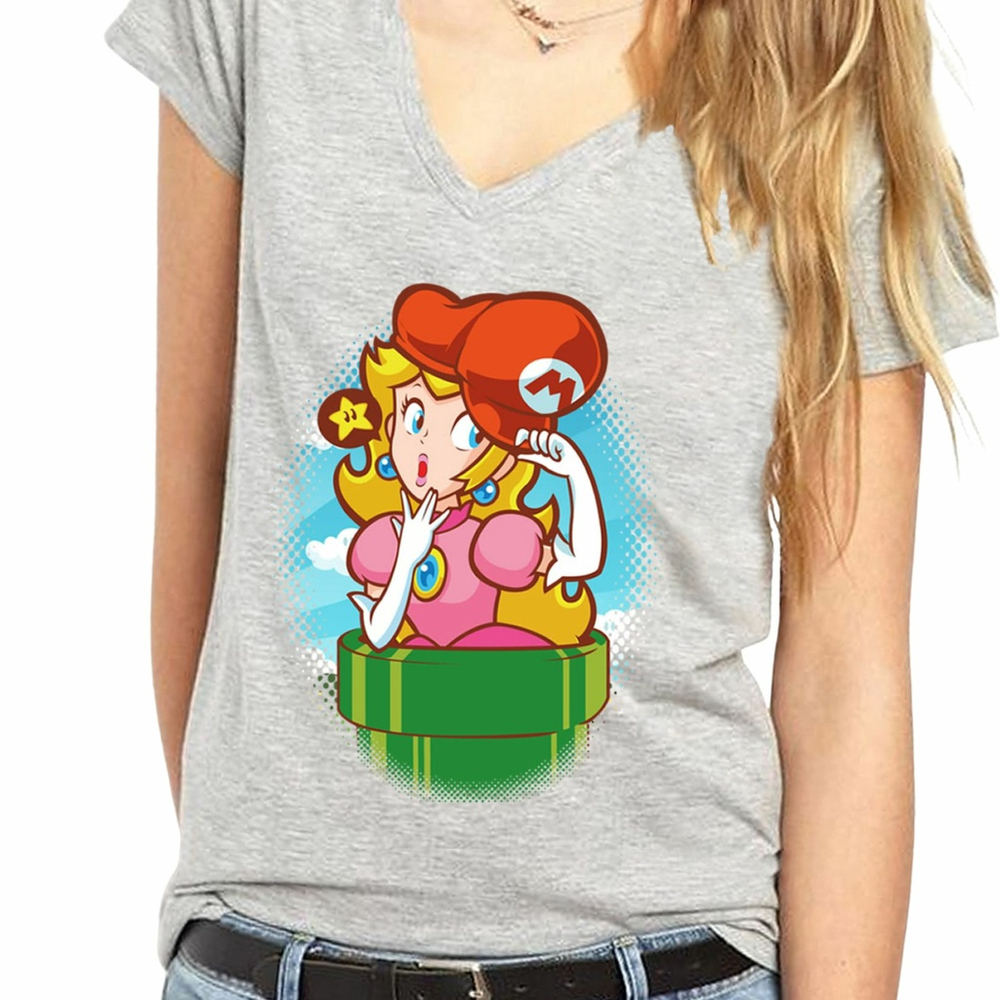 Camiseta Princesa Peach Mario Bros no Shoptime