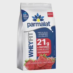 Whey protein em pó morango whey fit parmalat 450G Menor preço em Whey protein em pó morango whey fit parmalat 450G