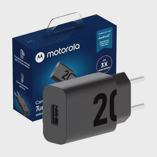 Carregador De Parede Motorola 20W - Sem Cabo Preto