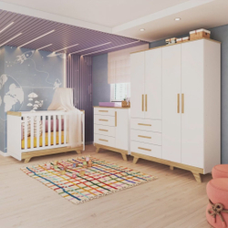 Quarto de Bebê Completo com Guarda Roupa Cômoda e Berço 100% Mdf Jolie Retrô Espresso Móveis é boa?