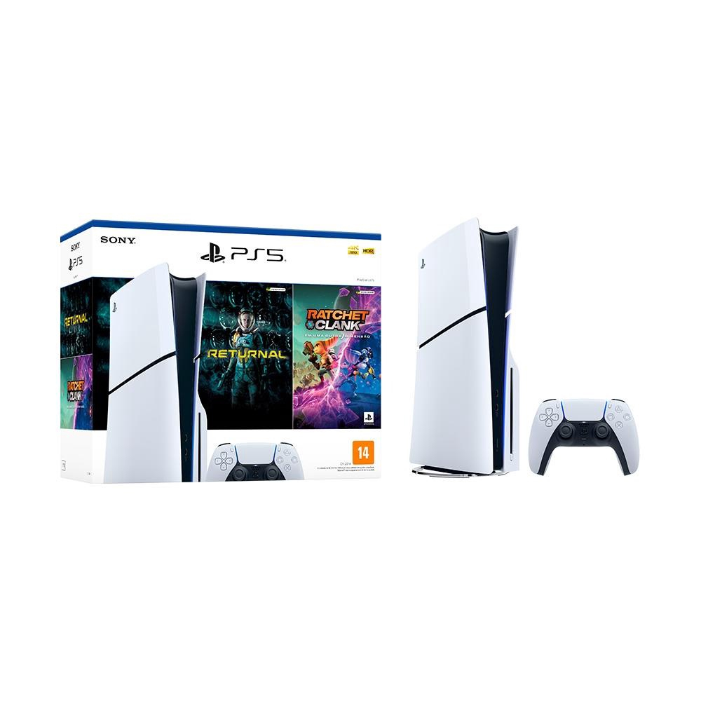 Imagem do produto Console PS5 Slim 1TB (com leitor de disco) + 2 Jogos – Branco em Americanas