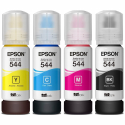 Kit 4 Tintas Epson T544 544 1- Preta 1- Magenta 1- Amarela 1- Ciano Originais L-1110/L-3110/L-3150/L-3160/L-519 - Combo economico 4 unidades é boa?