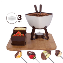 Aparelho Conjunto Para Fondue Ceramica Kit Panela 8 Peças Com Base Bambu é ruim? Aparelho Conjunto Para Fondue Ceramica Kit Panela 8 Peças Com Base Bambu é boa?