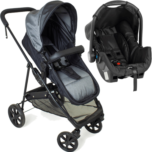 Carrinho de Bebe Galzerano Bebê Conforto Napoli Cinza