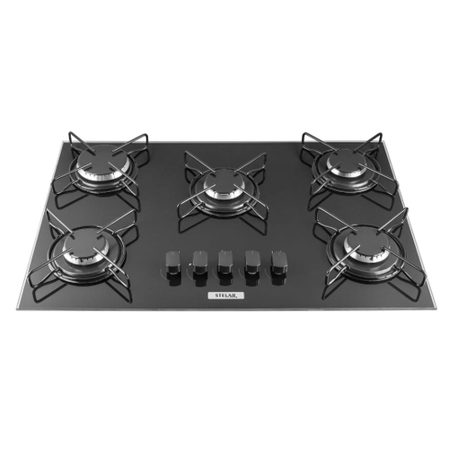 Cooktop 5 Bocas Stelar Preto – Nivus – Gás Bivolt