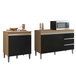 Kit Conjunto Balcão Andréia 100 Cm S/tampo + Balcão Cooktop para Cozinha é boa?