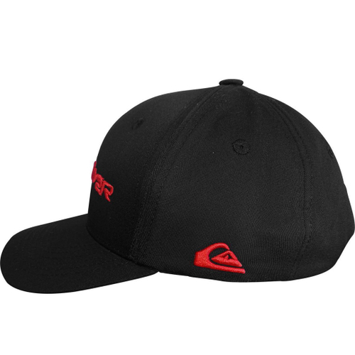 Boné Quiksilver Decades Type Preto Com Vermelho na Boné Quiksilver Decades Type Preto Com Vermelho na