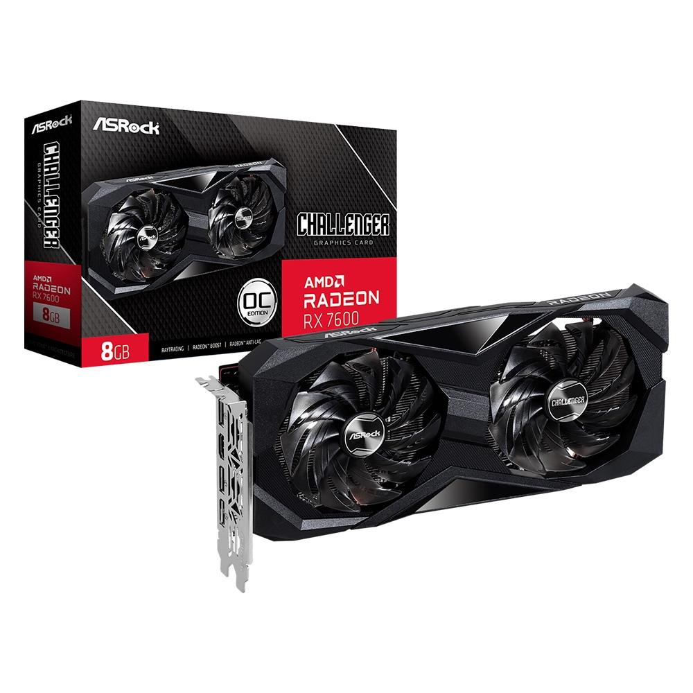 Imagem do produto Placa de Vídeo AsRock Radeon RX 7600 Challenger OC, 8GB, GDDR6, 128-bit, 90-GA41ZZ-00UANF em Americanas